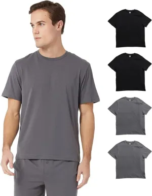 32 Degrees Men's 4 PK Ultra-Soft Cotton Crew T-Shirt | Regular Fit | Soft Feel | Ultra-Light