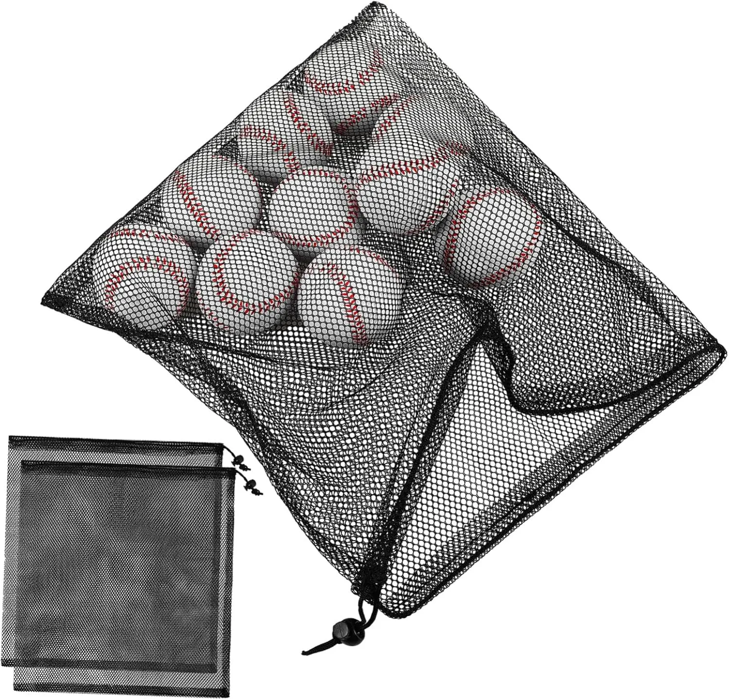 3pcs Drawstring Mesh Bag Balls Drawstring Bag Canvas Mesh Bags for Travel Pool Skimmer Basket Mesh Bags Drawstring Basketball Drawstring Bag Tennis Bag Mesh Pouches Black Polyester