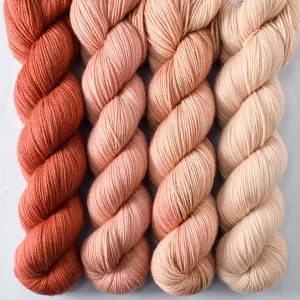 Adobe, Glowing Lantern, Muslin, Rosy Finch - Yummy 2-Ply Quartet - Babette