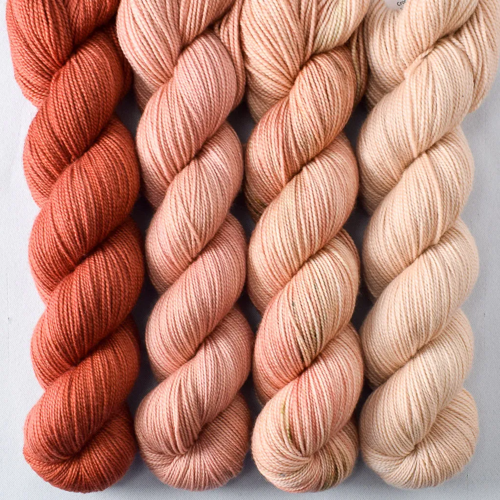 Adobe, Glowing Lantern, Muslin, Rosy Finch - Yummy 2-Ply Quartet - Babette