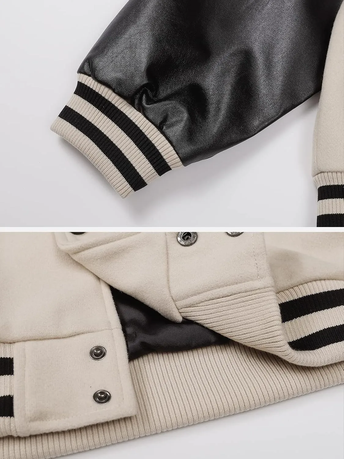 Aelfric Eden Men's Varsity Jackets Y2k Graphic Baseball Bomber Jacket Women Leather Cuff Letterman Jacket