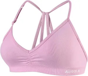 AUROLA Mercury Workout Sports Bras Women Athletic Removable Padded Backless Strapy Minimal Crop Top