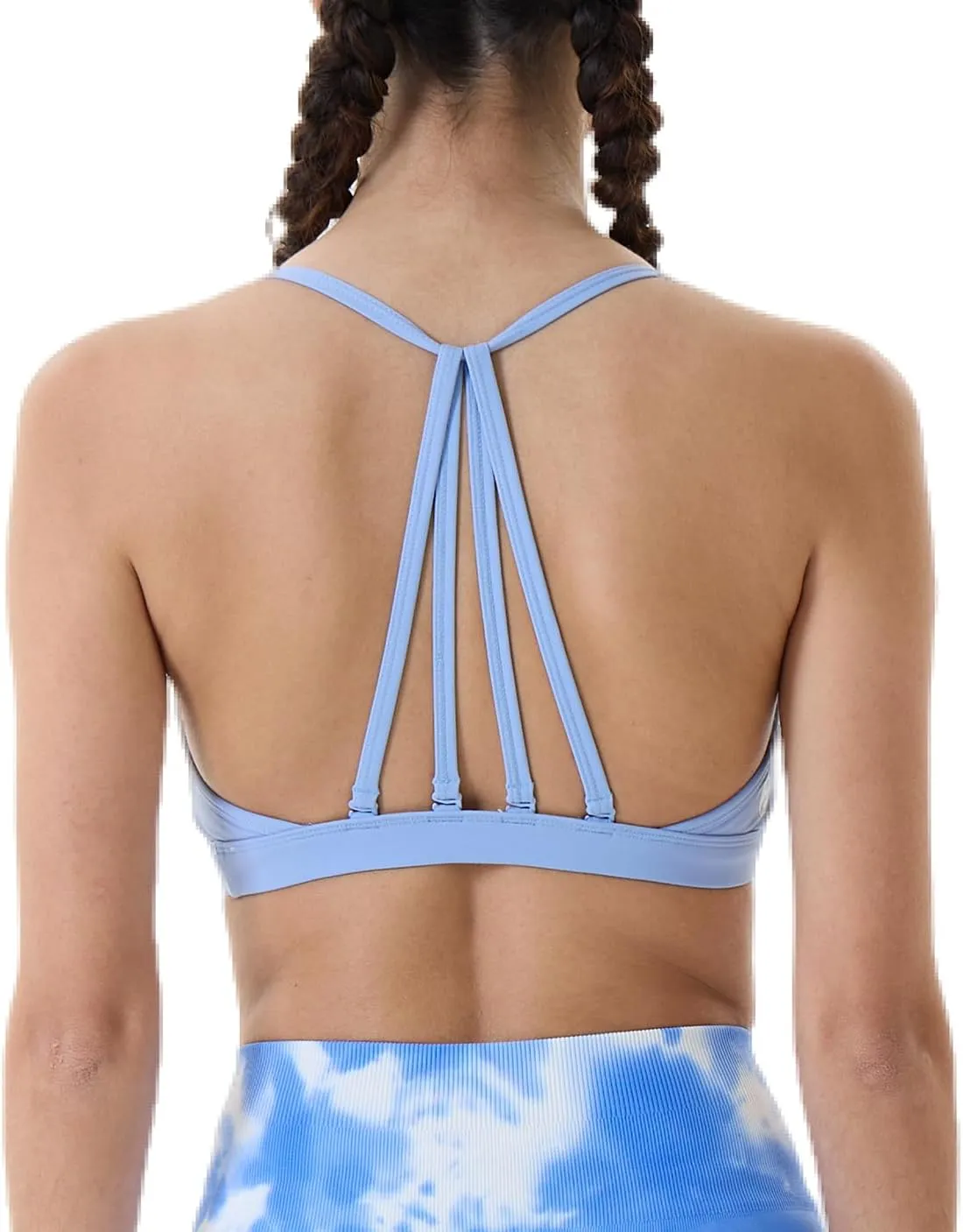 AUROLA Mercury Workout Sports Bras Women Athletic Removable Padded Backless Strapy Minimal Crop Top