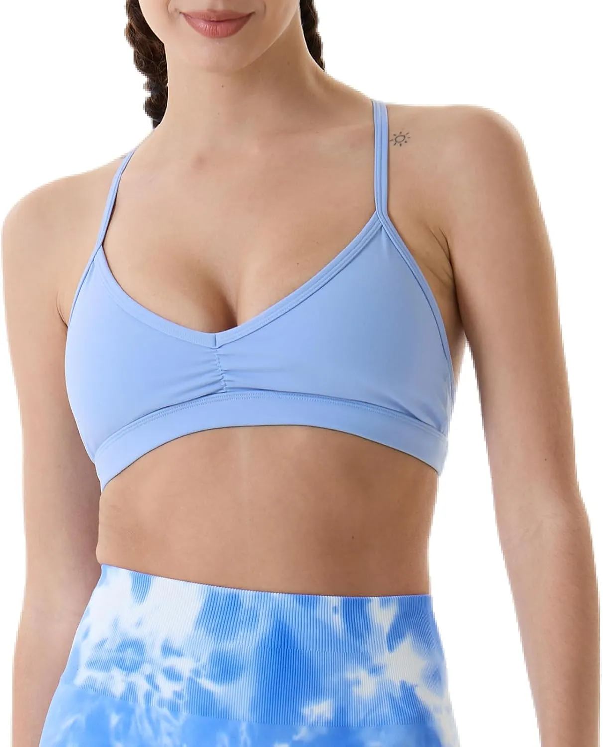 AUROLA Mercury Workout Sports Bras Women Athletic Removable Padded Backless Strapy Minimal Crop Top