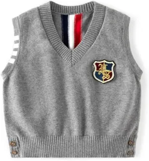 Baby Kids Sweater Vest Soft Cotton School Uniform Sleveeless Waistcoat Vest