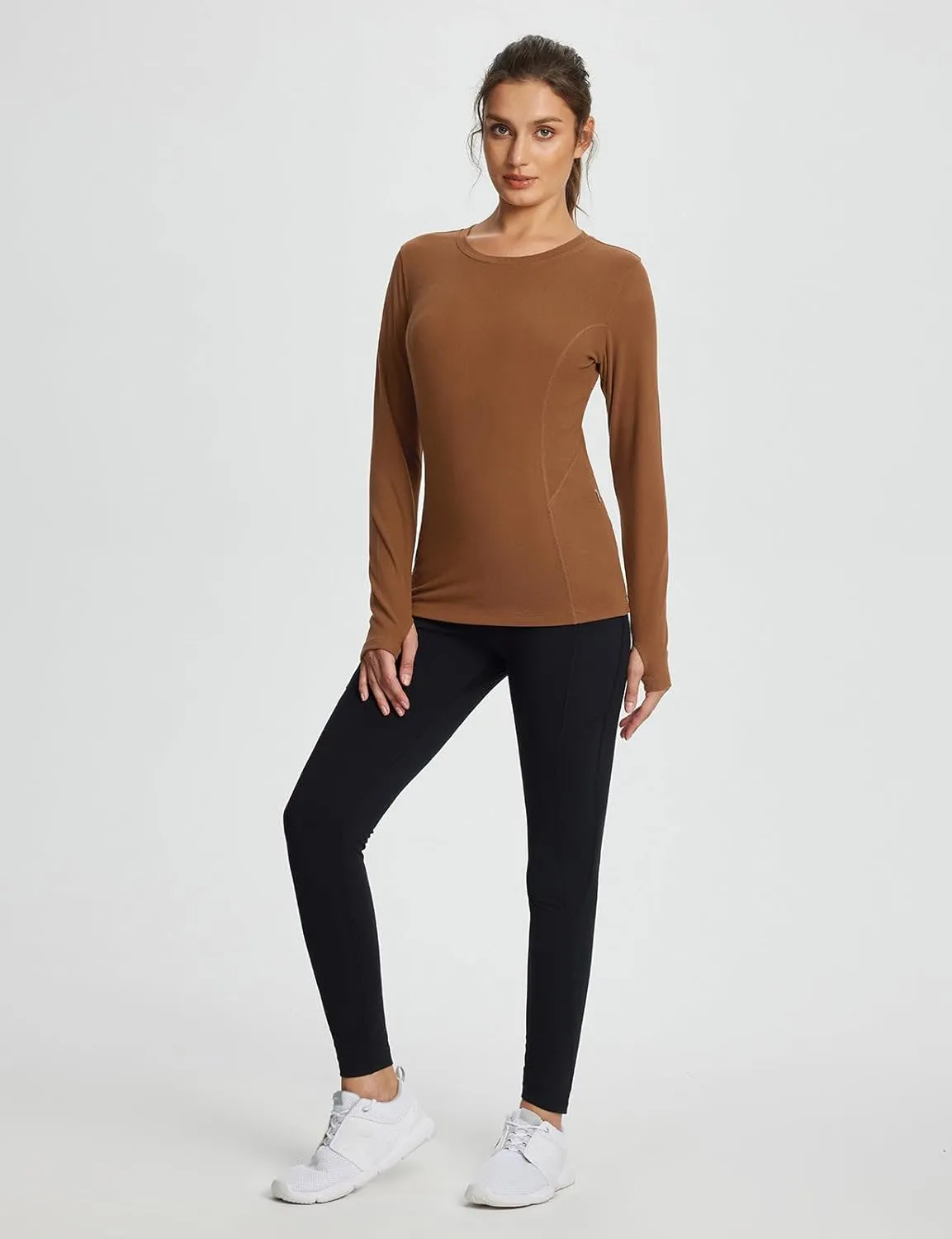 baleaf Women's Long Sleeve Workout Tops Active Running Shirts Loose Fit Quick Dry Athletic Soft