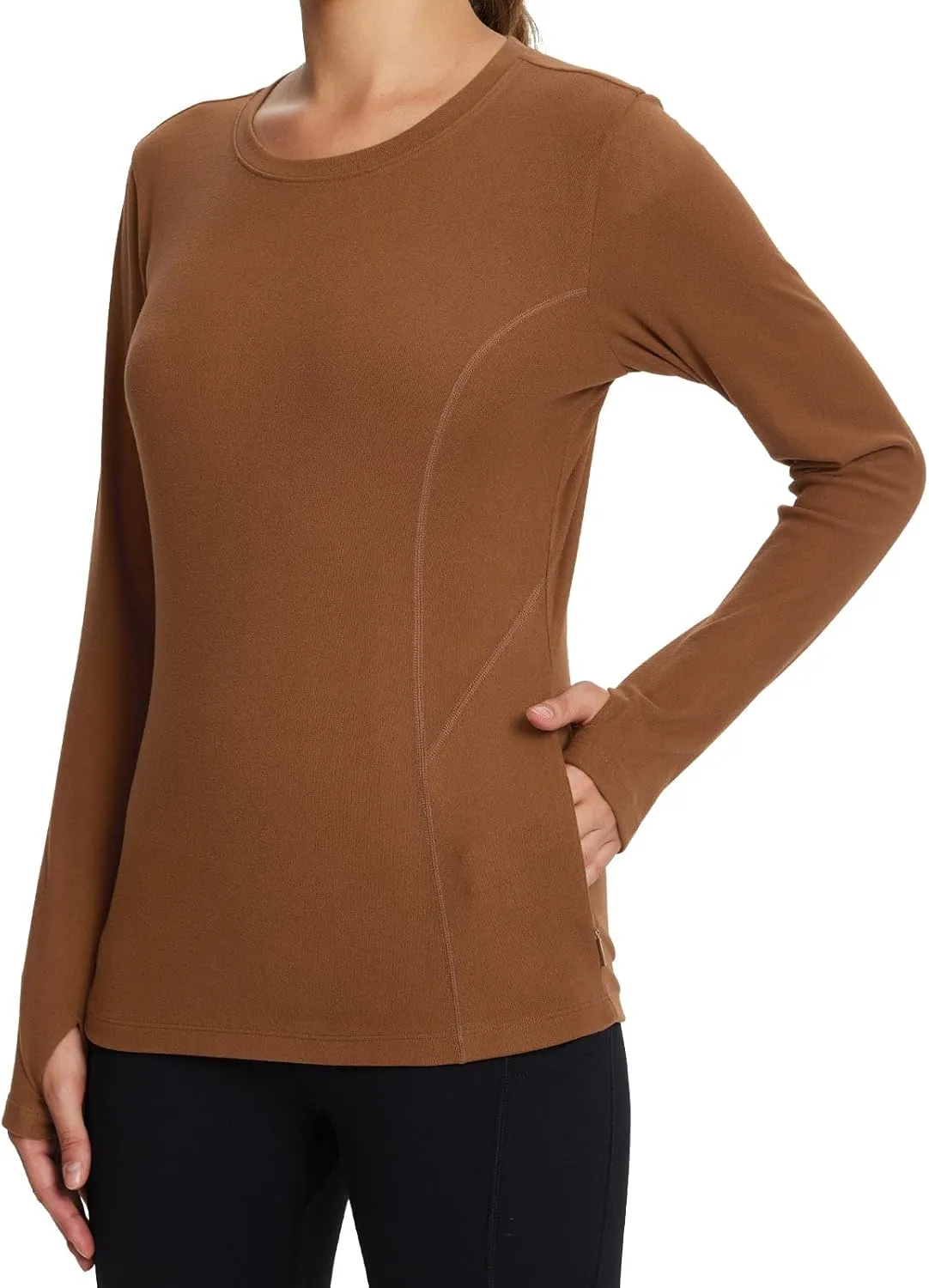 baleaf Women's Long Sleeve Workout Tops Active Running Shirts Loose Fit Quick Dry Athletic Soft