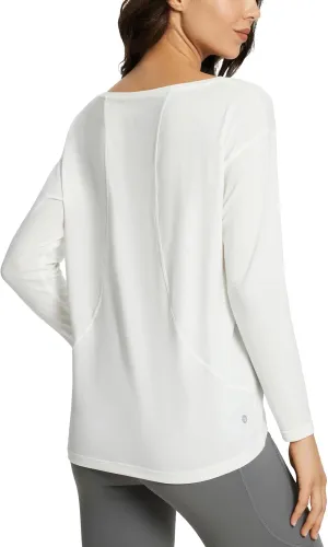 baleaf Women's Long Sleeve Workout Tops Active Running Shirts Loose Fit Quick Dry Athletic Soft
