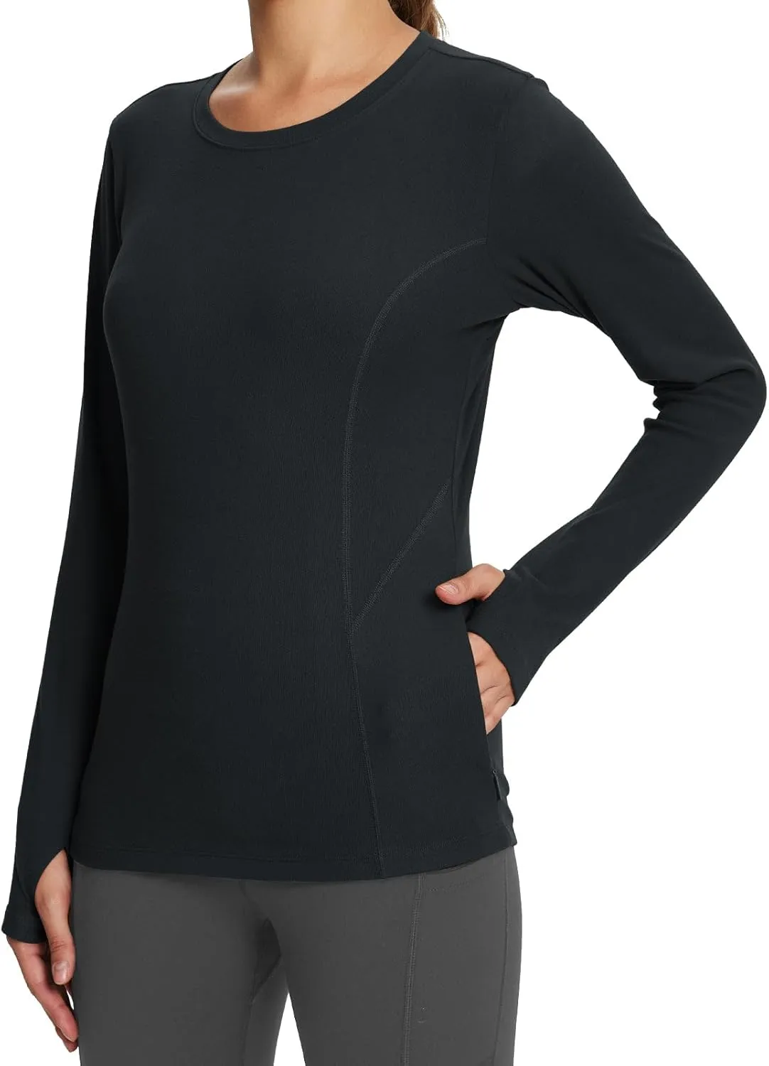 baleaf Women's Long Sleeve Workout Tops Active Running Shirts Loose Fit Quick Dry Athletic Soft