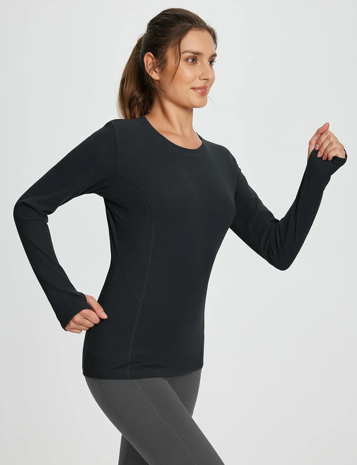 baleaf Women's Long Sleeve Workout Tops Active Running Shirts Loose Fit Quick Dry Athletic Soft