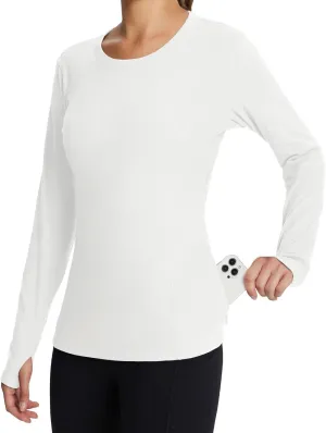 baleaf Women's Long Sleeve Workout Tops Active Running Shirts Loose Fit Quick Dry Athletic Soft