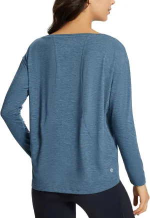 baleaf Women's Long Sleeve Workout Tops Active Running Shirts Loose Fit Quick Dry Athletic Soft