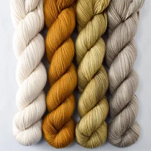 Bark, Barnacle, Flurries, Old Gold - Yummy 2-Ply Quartet - Babette