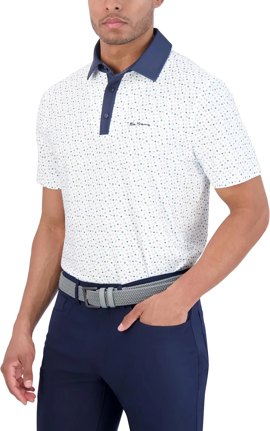 Ben Sherman Men's Performance Extra Soft Polo Golf Shirts Stretch, Moisture-Wicking, Odor Resistant