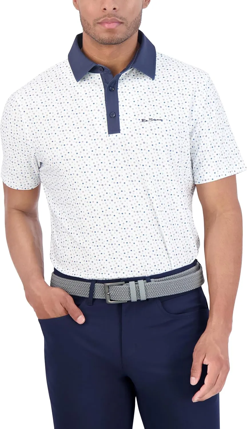 Ben Sherman Men's Performance Extra Soft Polo Golf Shirts Stretch, Moisture-Wicking, Odor Resistant