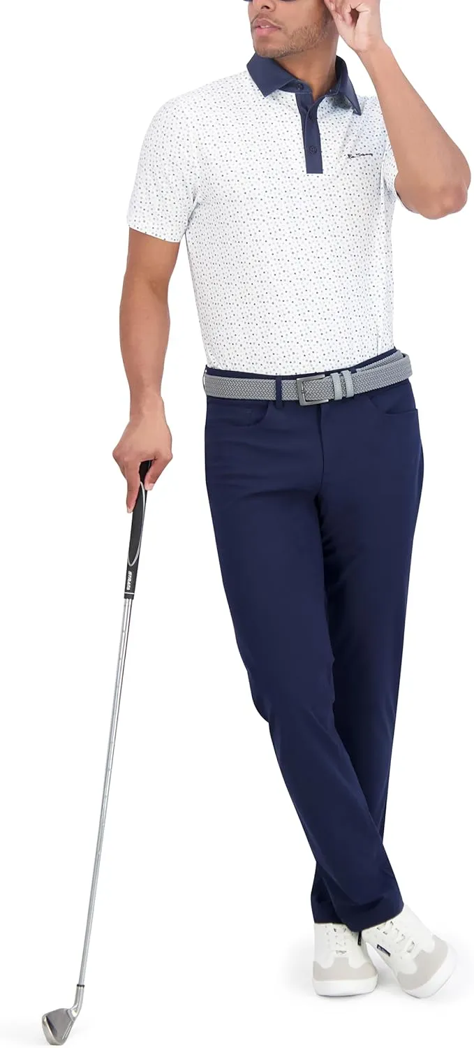 Ben Sherman Men's Performance Extra Soft Polo Golf Shirts Stretch, Moisture-Wicking, Odor Resistant
