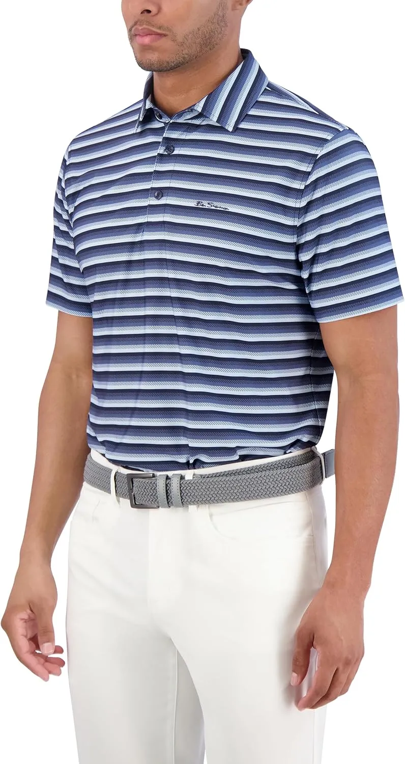 Ben Sherman Men's Performance Polo Shirts Stretch, Extra Soft Fabric, Moisture-Wicking, Odor Resistant