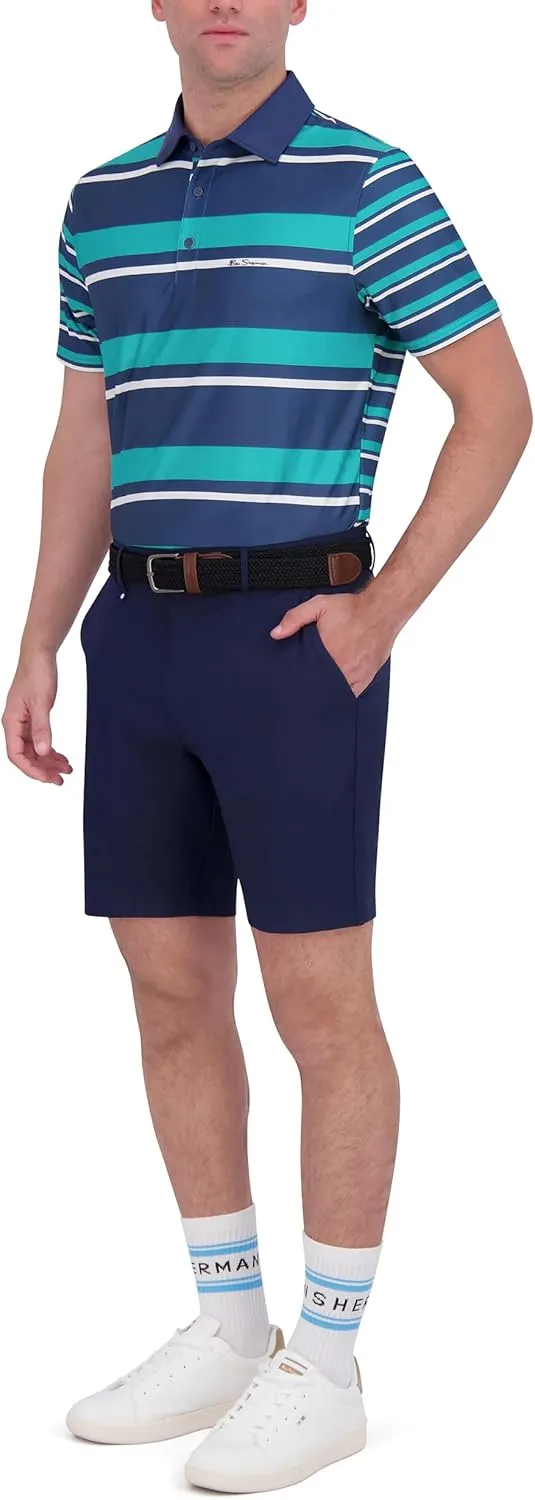 Ben Sherman Men's Performance Polo Shirts Stretch, Extra Soft Fabric, Moisture-Wicking, Odor Resistant