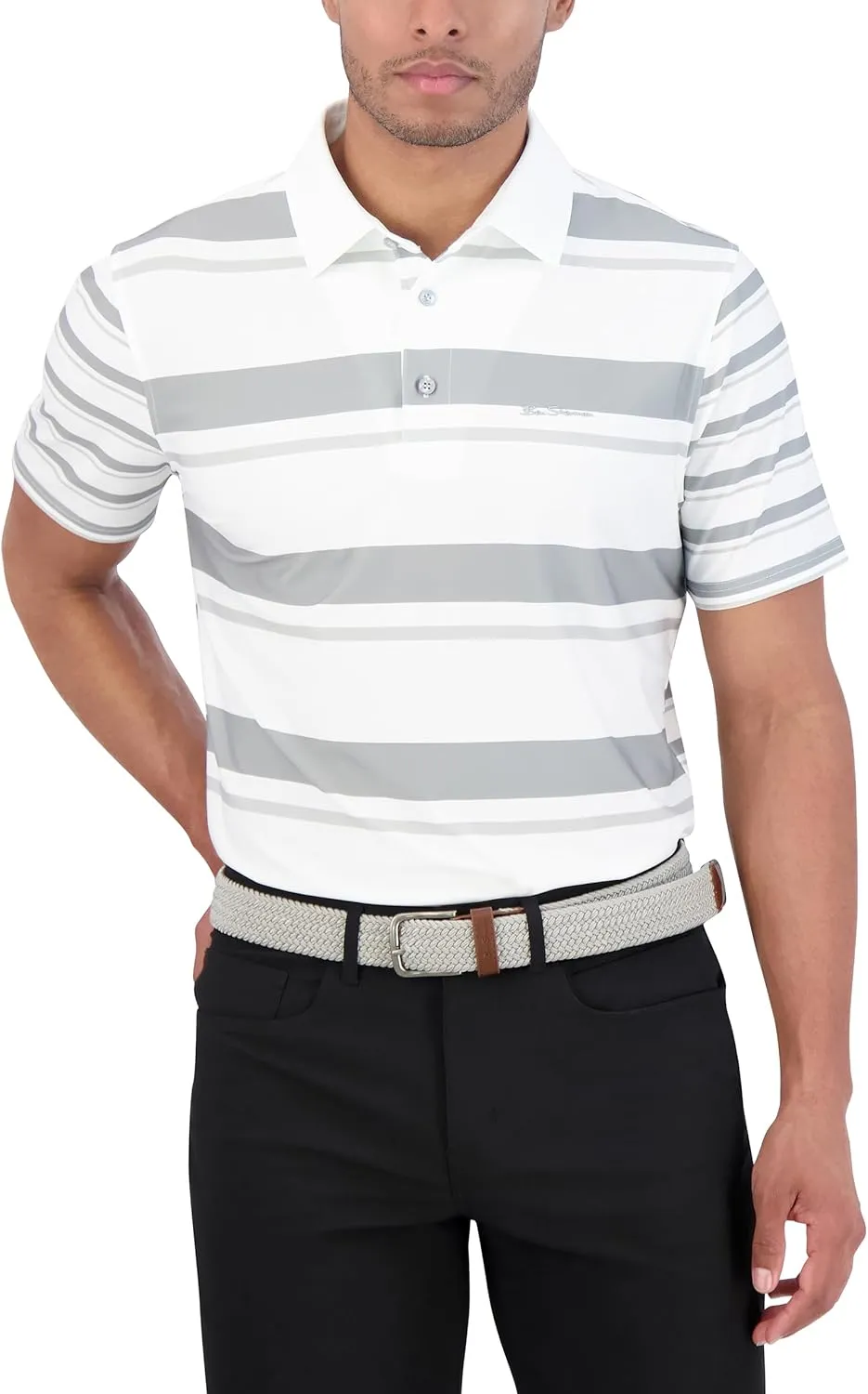 Ben Sherman Men's Performance Polo Shirts Stretch, Extra Soft Fabric, Moisture-Wicking, Odor Resistant