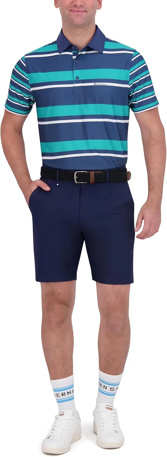 Ben Sherman Men's Performance Polo Shirts Stretch, Extra Soft Fabric, Moisture-Wicking, Odor Resistant