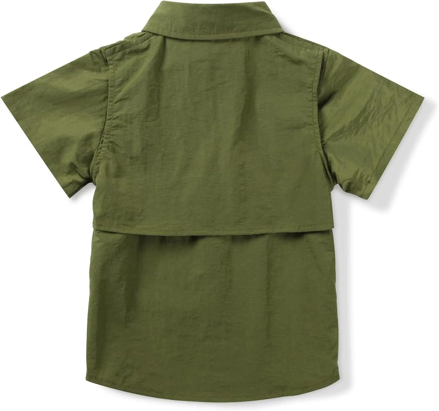 Boys' Button Down Short Sleeve Fishing Shirt Quick-Dry UV Sun Protection Outdoor Tops