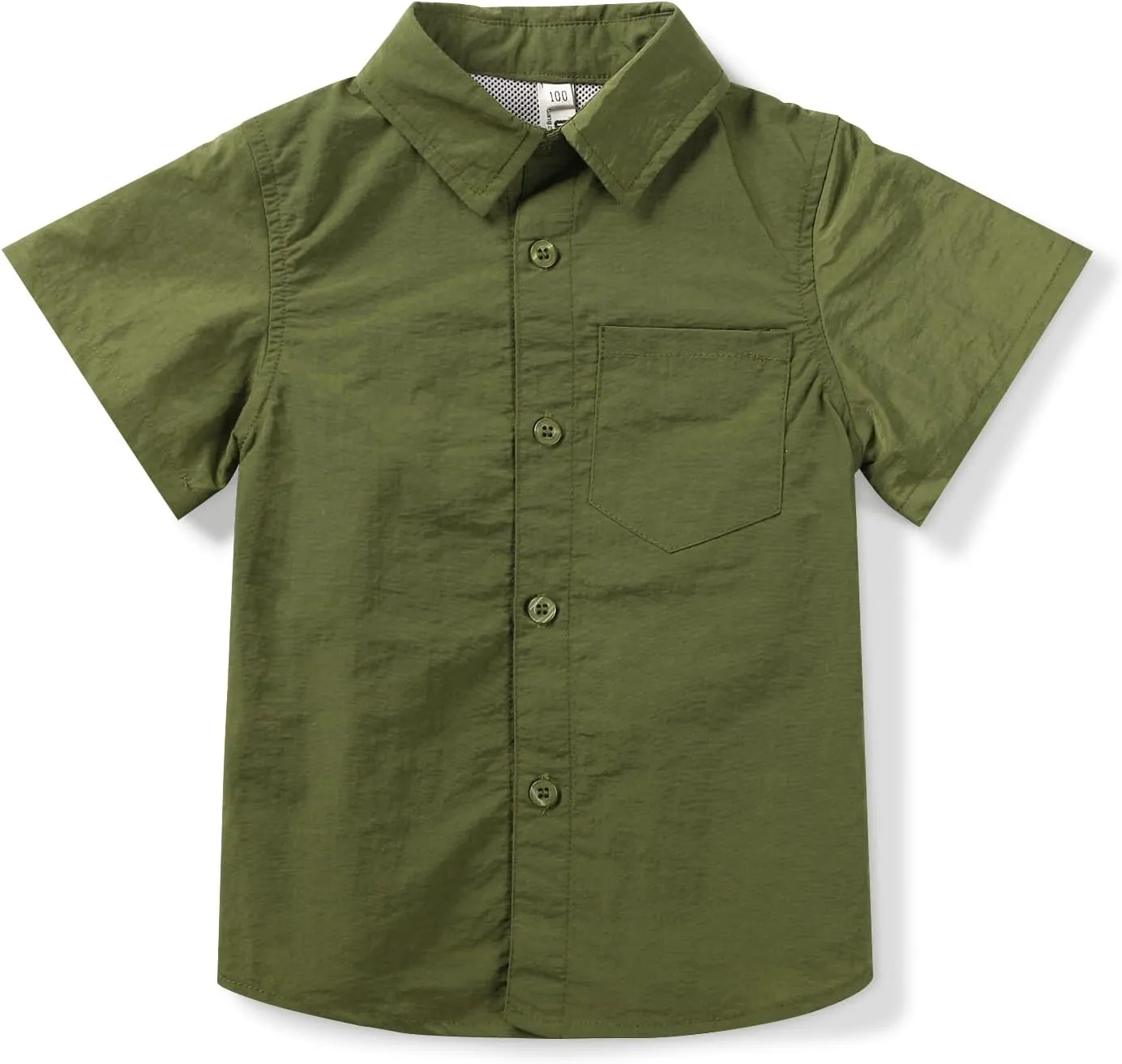 Boys' Button Down Short Sleeve Fishing Shirt Quick-Dry UV Sun Protection Outdoor Tops