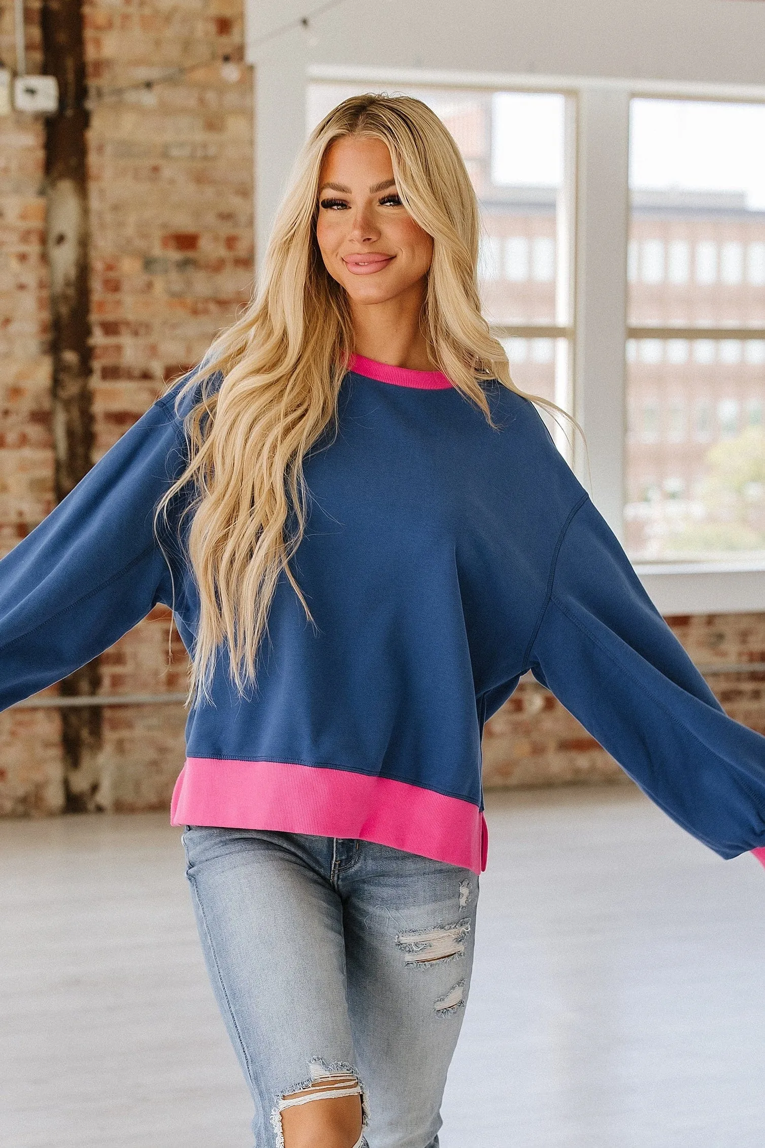 Brandie Contrast Trim Sweatshirt | S-XL | PRE ORDER