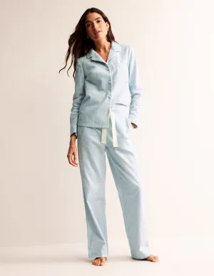 Brushed Cotton Pyjama Trousers-Surf, Spaced Dotty