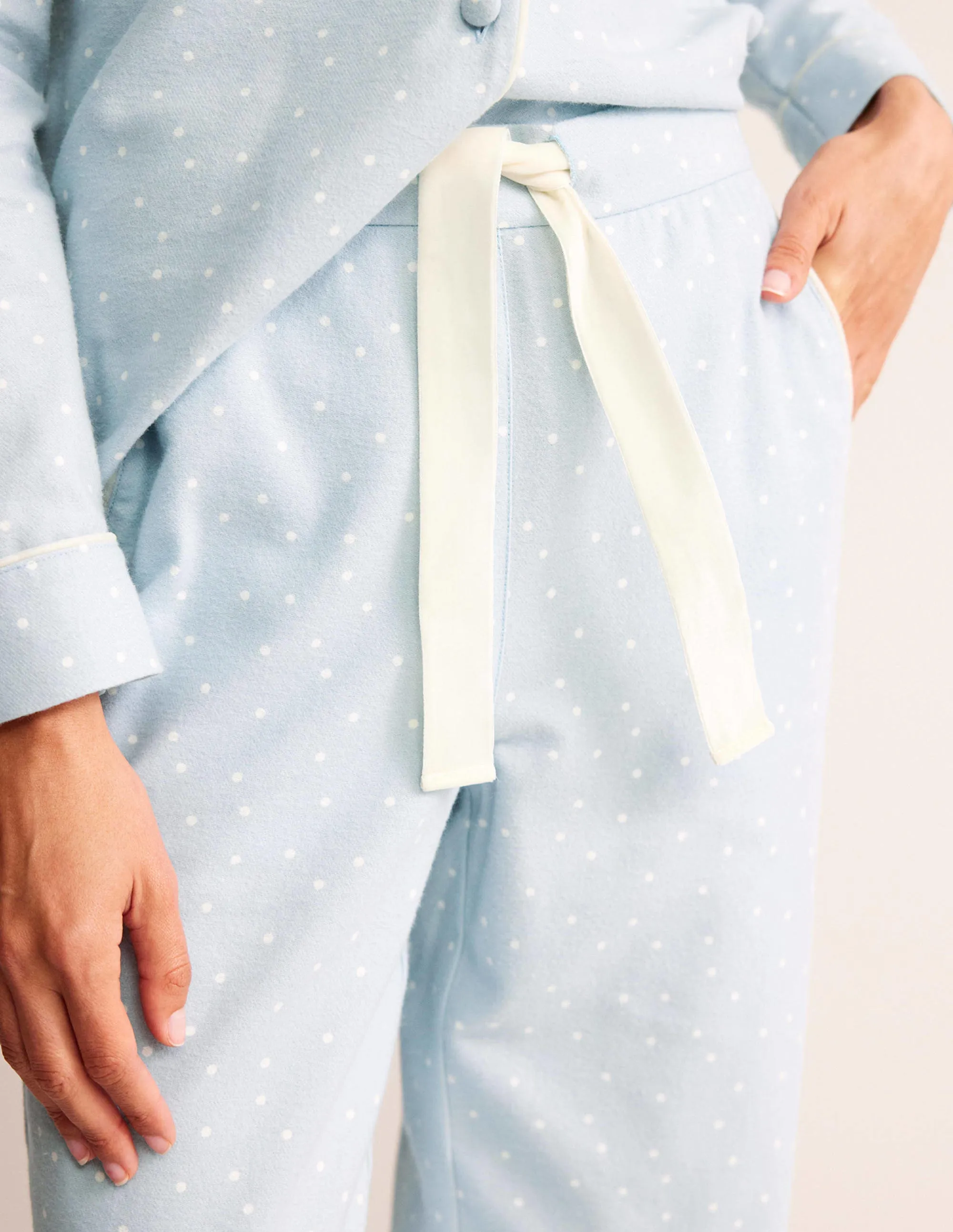 Brushed Cotton Pyjama Trousers-Surf, Spaced Dotty