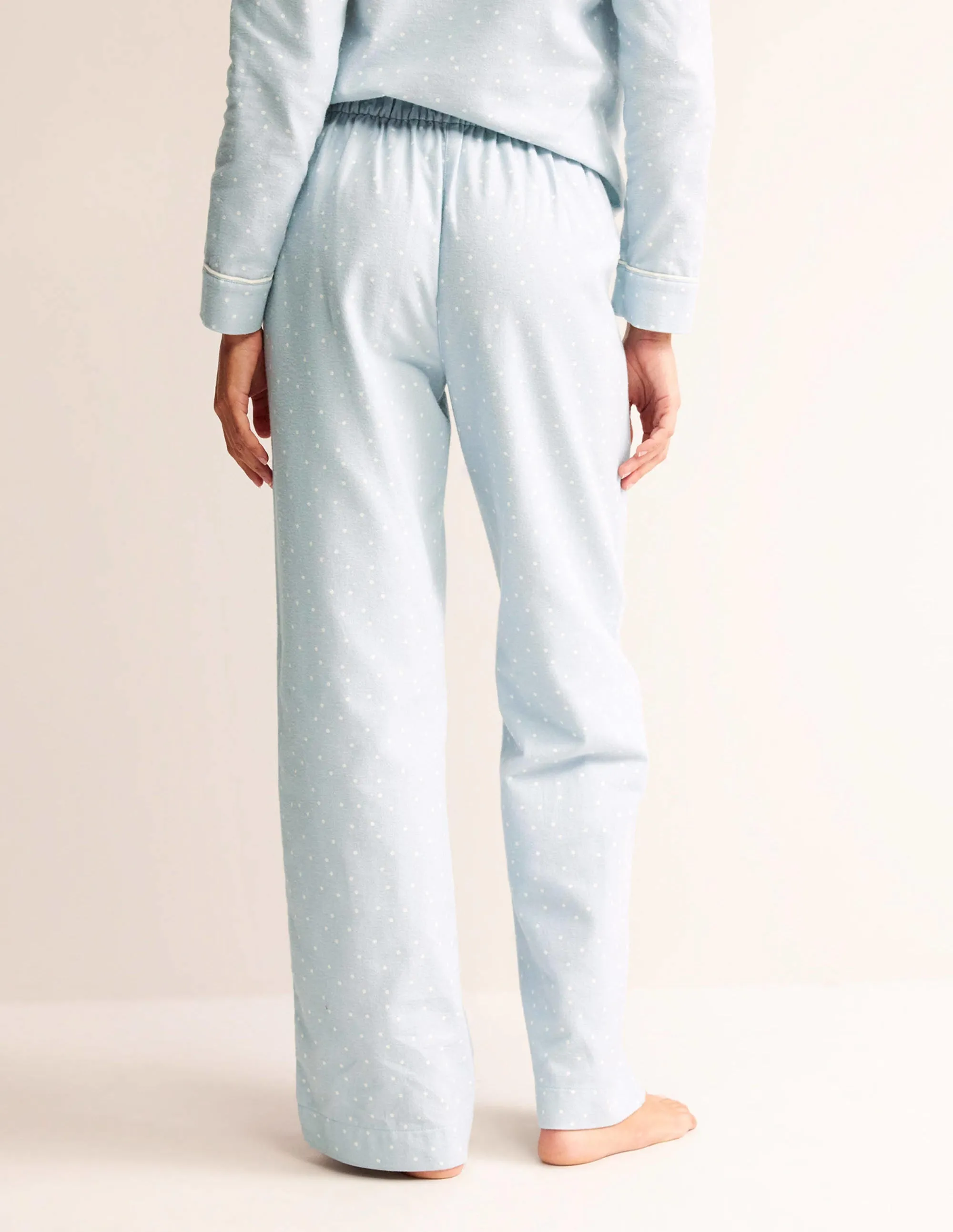 Brushed Cotton Pyjama Trousers-Surf, Spaced Dotty
