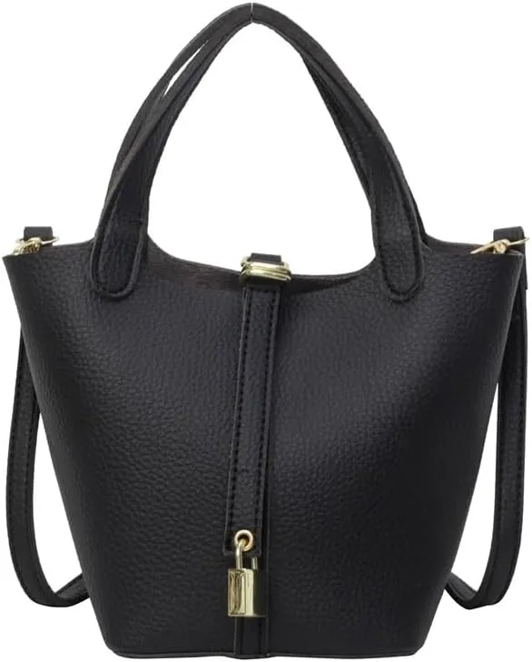 Bucket bag soft leather handbags versatile underarm Purses adjustable shoulder strap