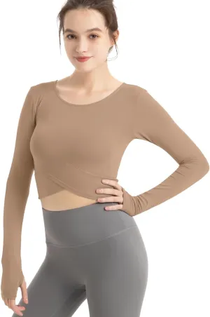 CHAMWEY Womens Workout T-Shirt Cropped Tops Crewneck Moisture Wicking Quick Dry Slim fit