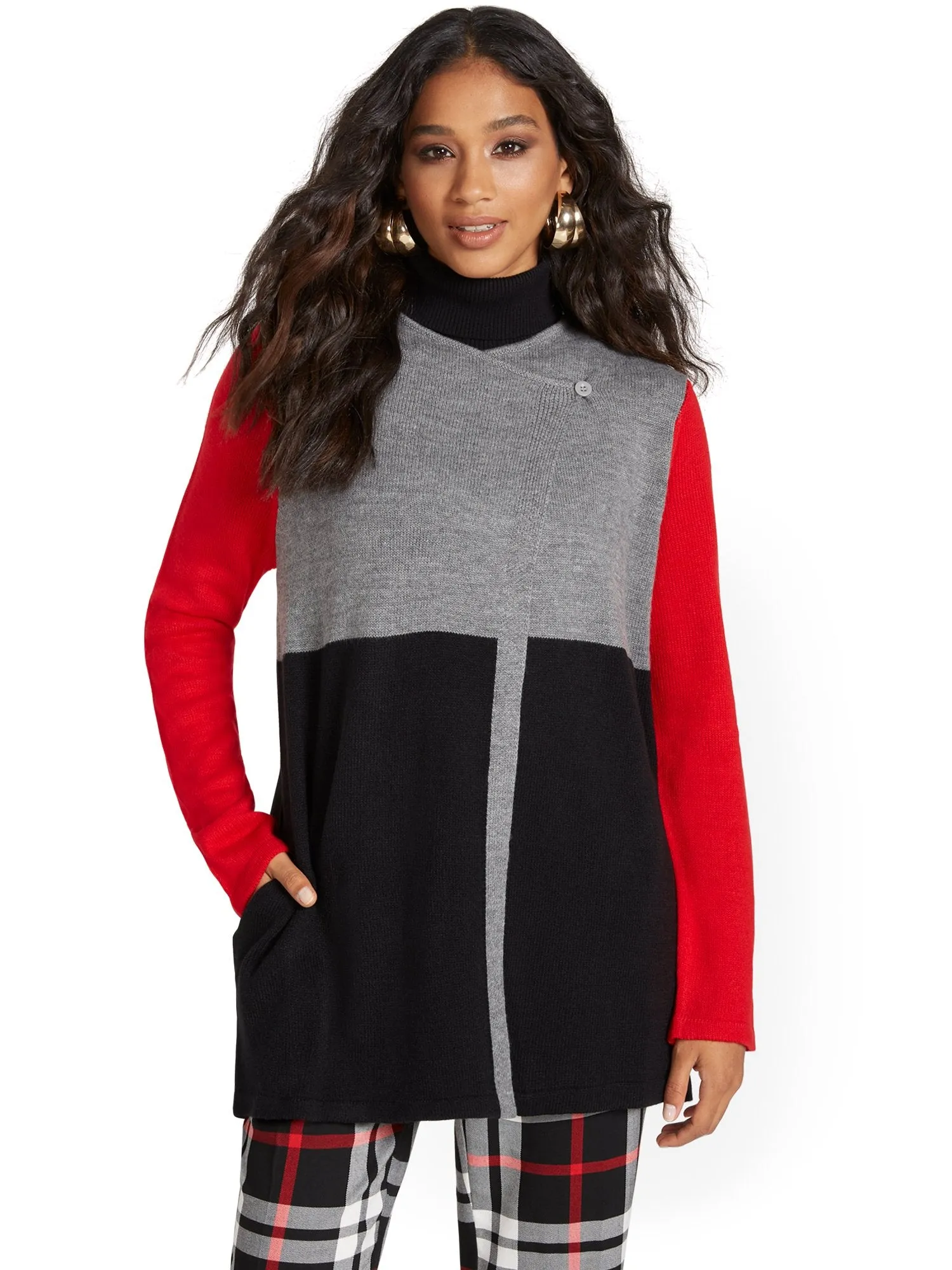 Colorblock Sweater Jacket