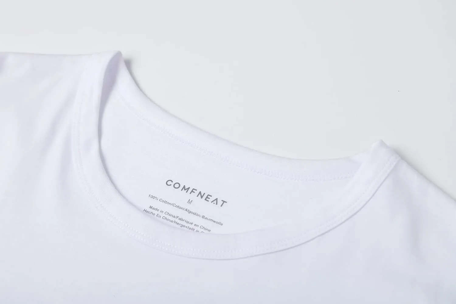 Comfneat Men's 8-Pack White Premium Soft Cotton Undershirts Crew Neck T-Shirts