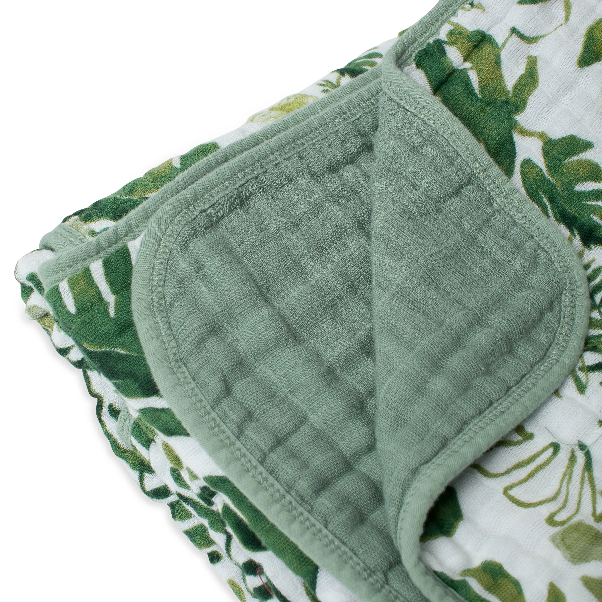 Cotton Muslin Quilt - Tropical Leaf