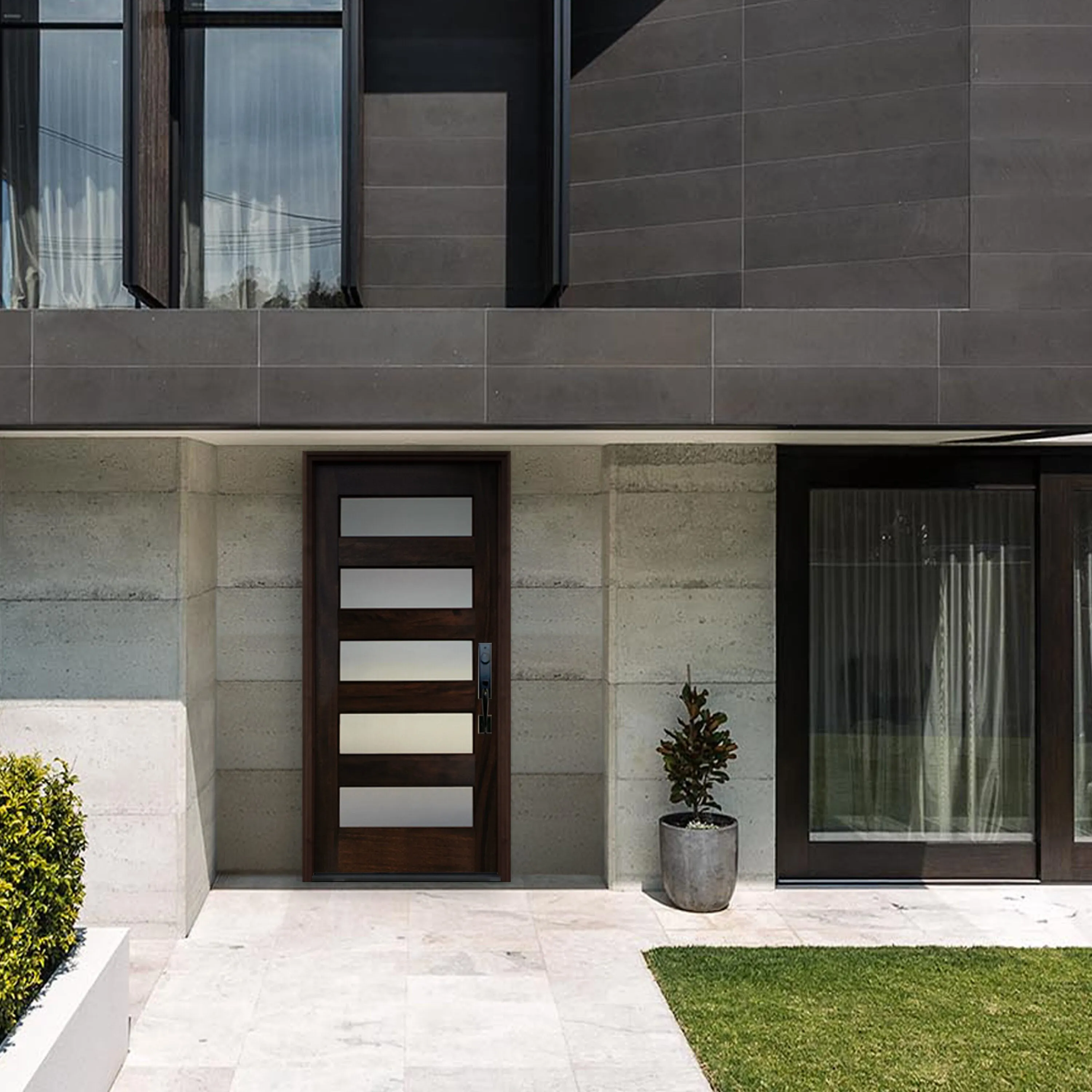 Creative Entryways 36-in x 80-in Unfinished Wood Full Lite Front Door with Frosted Glass
