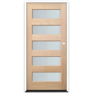 Creative Entryways 36-in x 80-in Unfinished Wood Full Lite Front Door with Frosted Glass