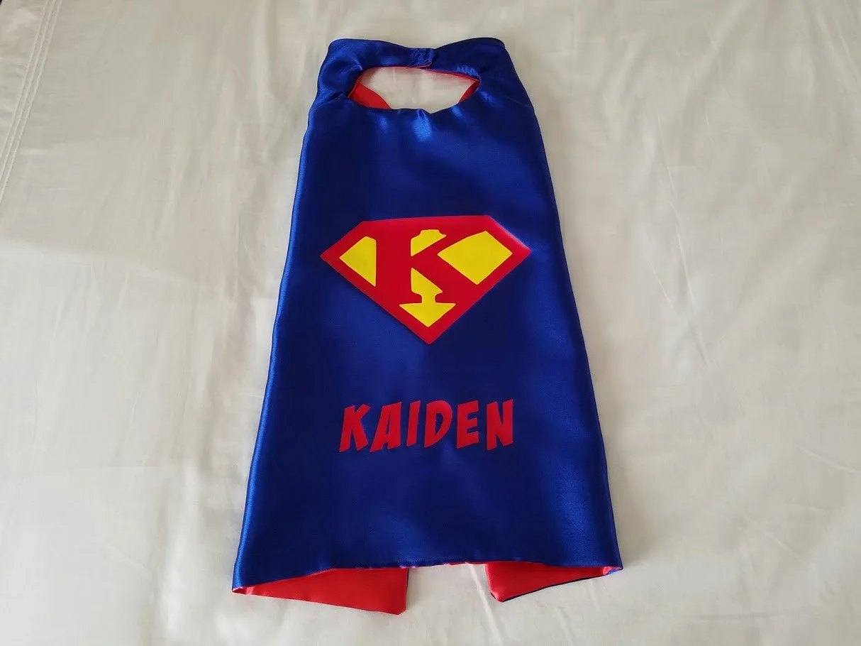 Customized Superhero Cape with Childs Initial in Shield
