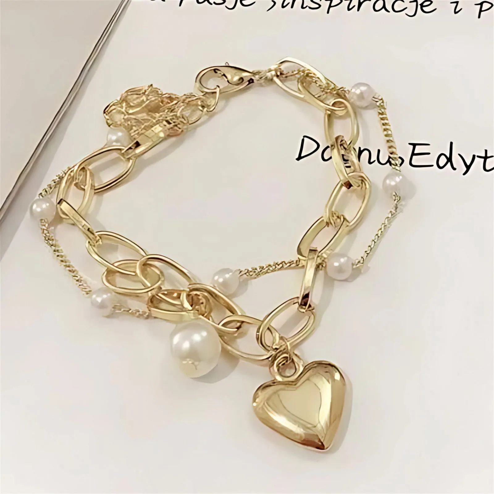 Dainty Double Layered Heart Bracelet