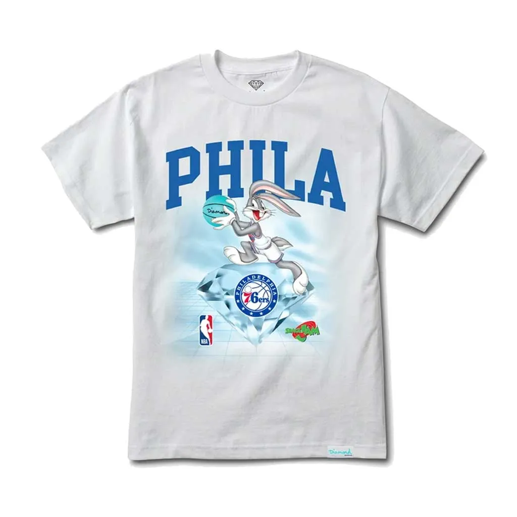 Diamond x Space Jam x NBA 76ers Tee - White