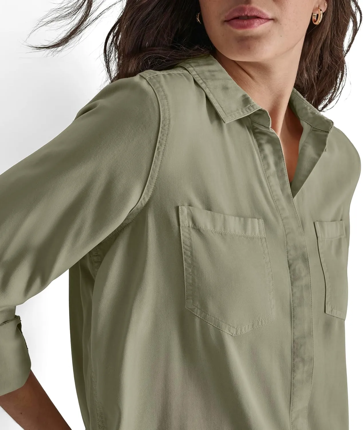 DKNY Women's Splitback Longsleeve Everyday Versatile Tops