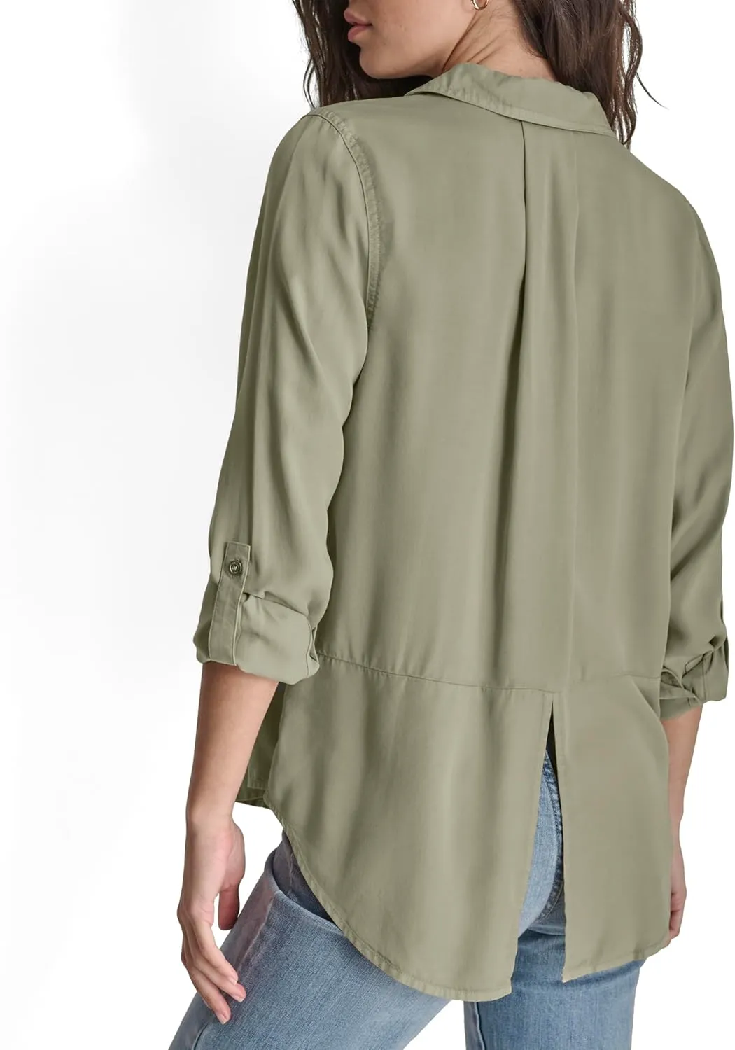 DKNY Women's Splitback Longsleeve Everyday Versatile Tops