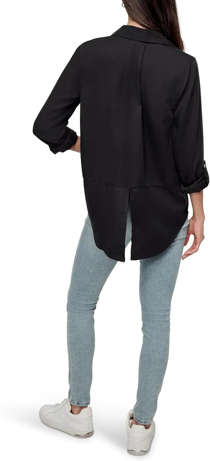 DKNY Women's Splitback Longsleeve Everyday Versatile Tops