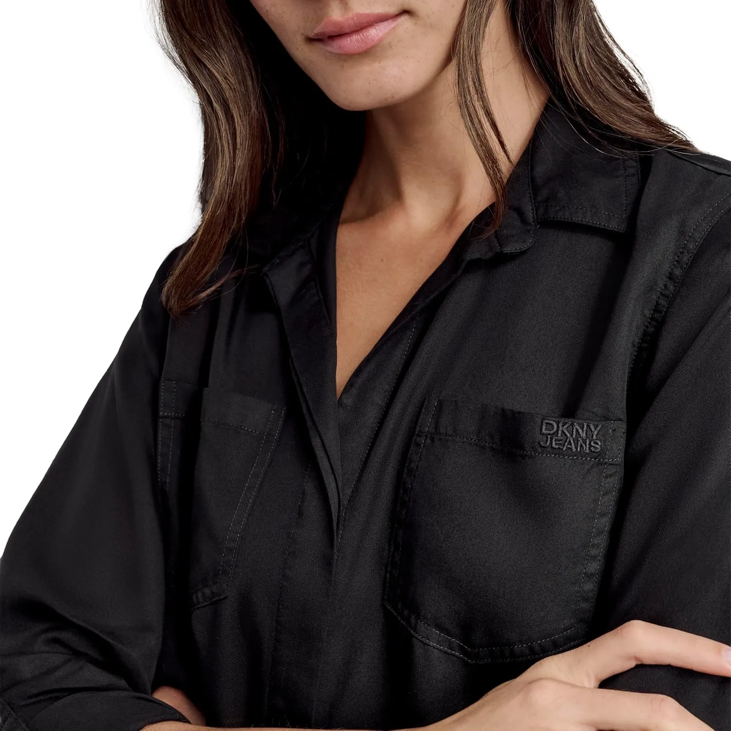 DKNY Women's Splitback Longsleeve Everyday Versatile Tops