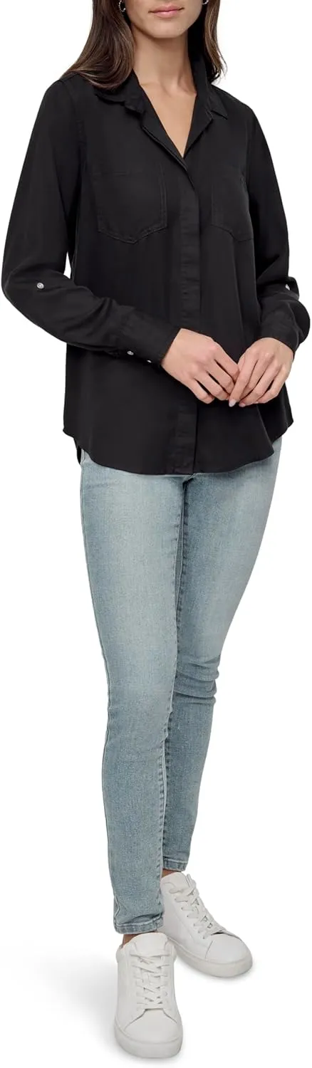 DKNY Women's Splitback Longsleeve Everyday Versatile Tops