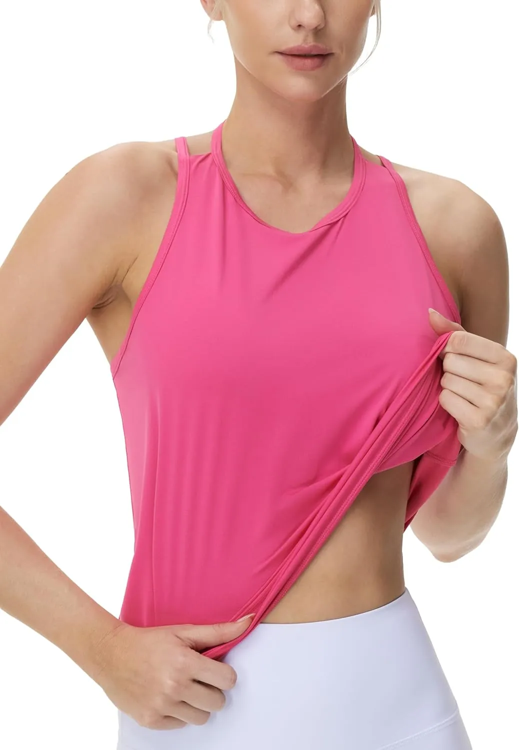 Dragon Fit Women's Athletic Tank Tops Yoga Workout Racerback Tops Quick Dry Running Sleeveless Shirts