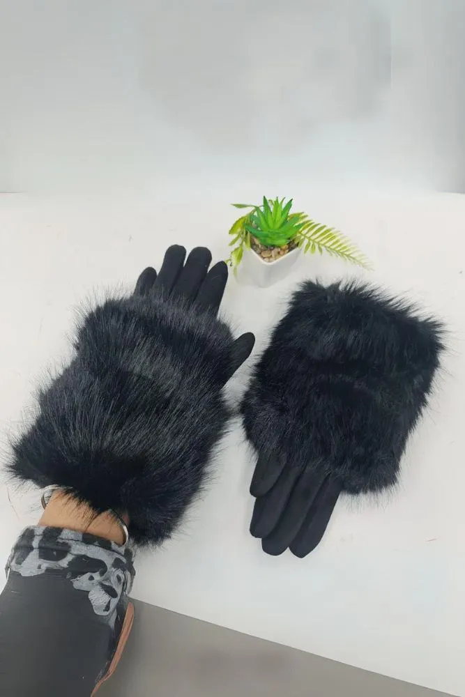 Faux Fur Soft Feel Gloves