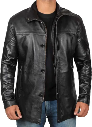 fjackets Leather Car Coats For Men   Length Real Lambskin Mens Fashion Brown & Black Leather Jacket Men