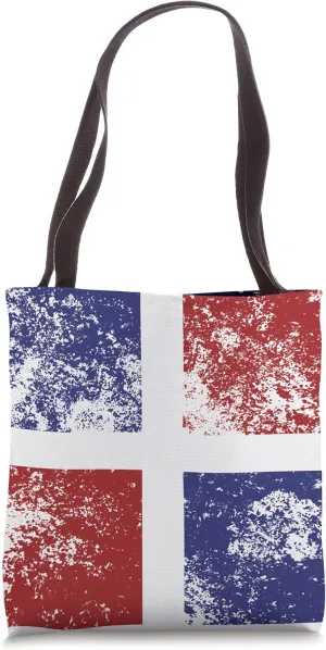 Funny Dominican flag fashion minimal vintage distressed DR Tote Bag