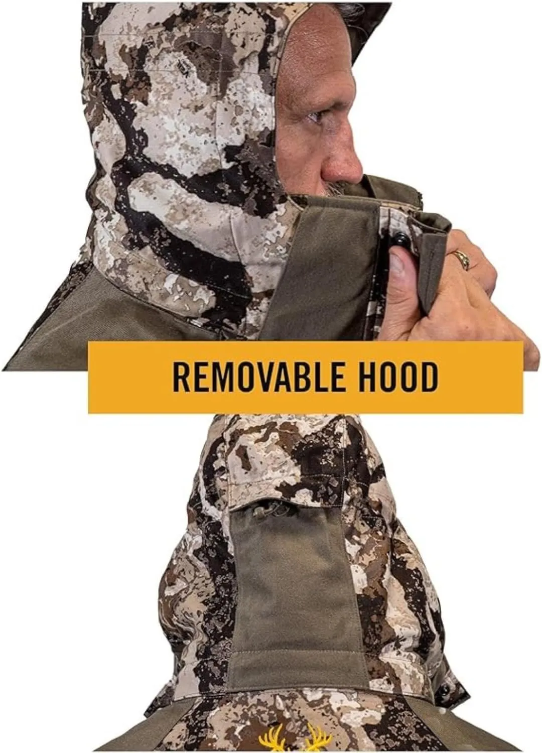HOT SHOT Mens 3-in-1 Insulated Camo Hunting Parka, Waterproof Jacket, Versatile Camouflage Hunting Clothes for Men